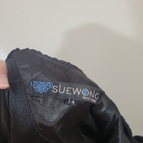 Sue Wong Nocturne beaded ruched flapper dress 14 black - Picture 5 of 5